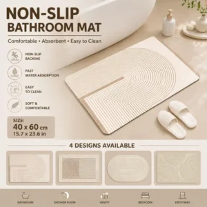 Tapis de bain diatomite antiderapant