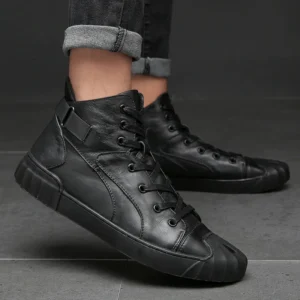 Bottes courtes cuir veritable homme