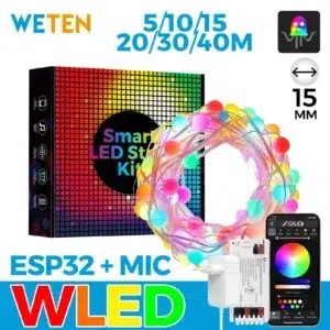 Bande LED WiFi RGBIC étanche pour extérieur