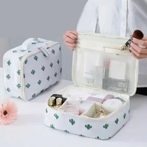 Trousse toilette impermeable motif cactus