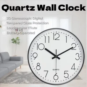 Horloge murale verre trempe minimaliste