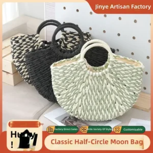 Sac a main semi-circulaire tresse 3D