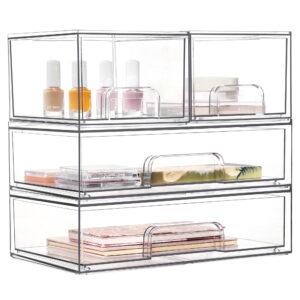 Boite de rangement empilable transparente