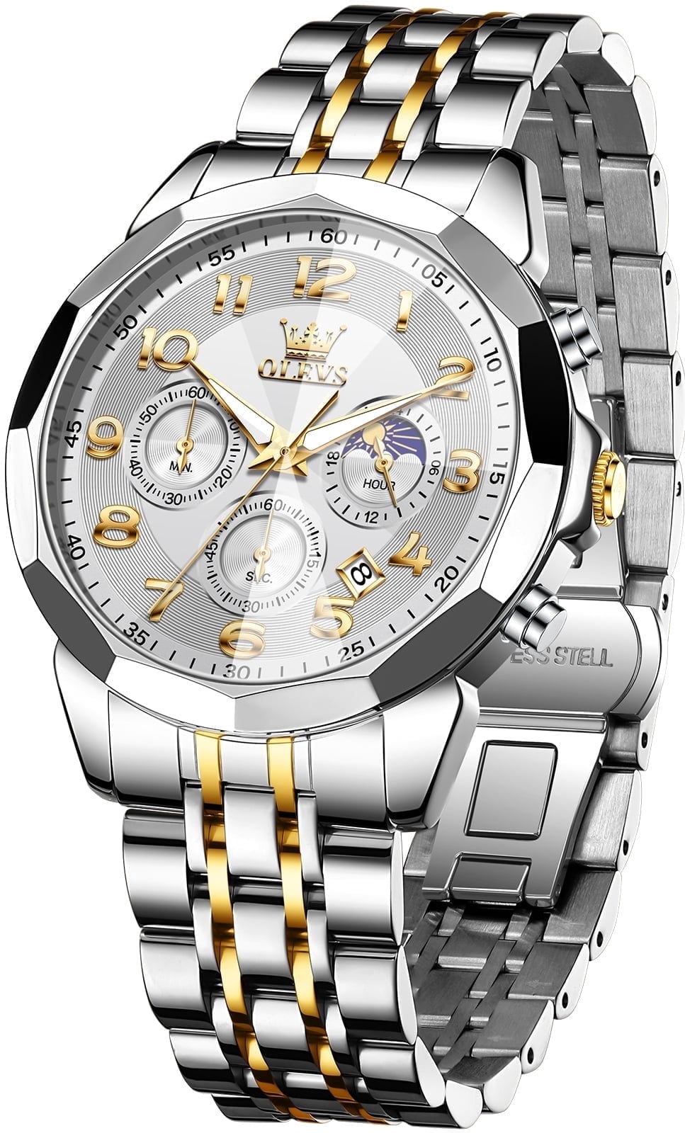 Montre OLEVS chronographe homme dore/argent 3 Montre OLEVS chronographe homme dore/argent
